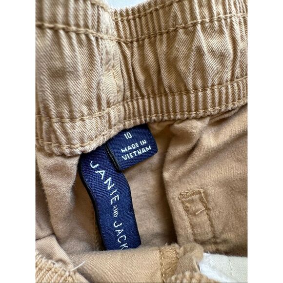 Janie & jack boys size 9-10 tan 100% cotton shorts preppy pull on - Picture 2 of 5